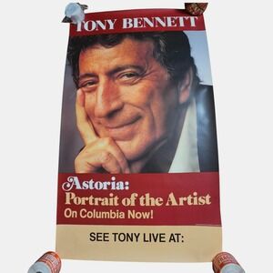 Tony Bennett Astoria 23x39 Vintage 1990 CBS Records Concert Promo Poster Advert
